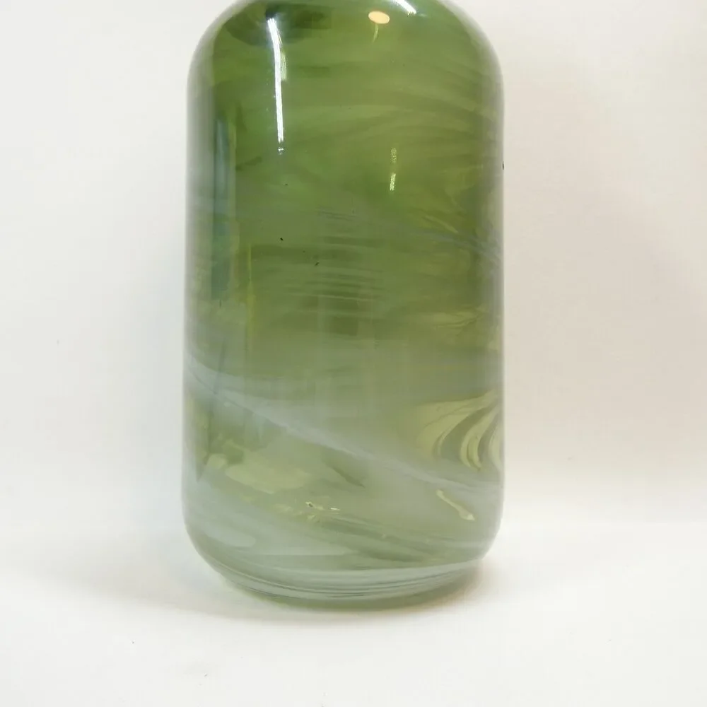 Ikea Iina Vuorivirta Green Swirl Glass Vase 2017 MCM
